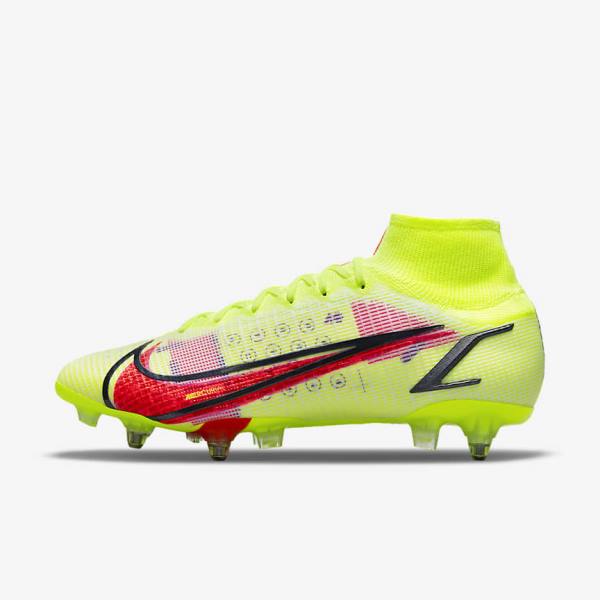 παπουτσια ποδοσφαιρου Nike Mercurial Superfly 8 Elite SG-Pro AC Soft-Ground ανδρικα μαυρα ανοιχτο κοκκινα | NK698ZXO