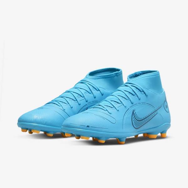 παπουτσια ποδοσφαιρου Nike Mercurial Superfly 8 Club MG Multi-Grounds ανδρικα μπλε πορτοκαλι | NK723OGM