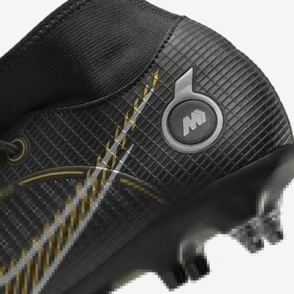 παπουτσια ποδοσφαιρου Nike Mercurial Superfly 8 Academy SG-PRO Anti-Clog Traction Soft-Grounds ανδρικα μαυρα μεταλλικός ασημι γκρι μεταλλικός χρυσο χρωμα | NK723TXW