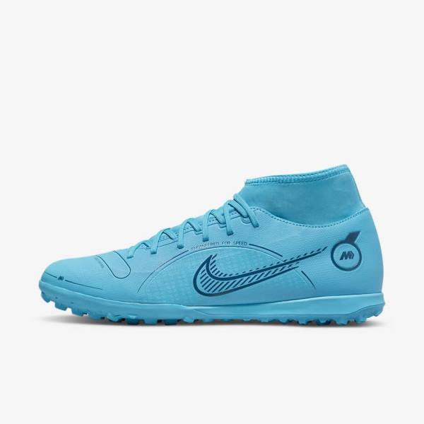 παπουτσια ποδοσφαιρου Nike Mercurial Superfly 8 Club TF Turf γυναικεια μπλε πορτοκαλι | NK791JNA