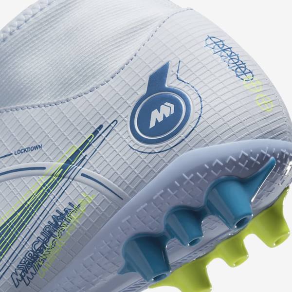 παπουτσια ποδοσφαιρου Nike Mercurial Superfly 8 Academy AG Artificial-Grass ανδρικα γκρι ανοιχτο μπλε σκούρο μπλε | NK831PRZ