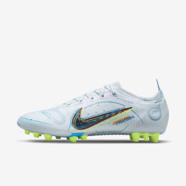 παπουτσια ποδοσφαιρου Nike Mercurial Vapor 14 Elite AG Artificial-Grounds ανδρικα γκρι ανοιχτο μπλε πορτοκαλι μπλε | NK184MZT