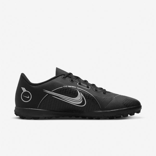 παπουτσια ποδοσφαιρου Nike Mercurial Vapor 14 Club TF Turf ανδρικα μαυρα γκρι μεταλλικός ασημι | NK264ICZ