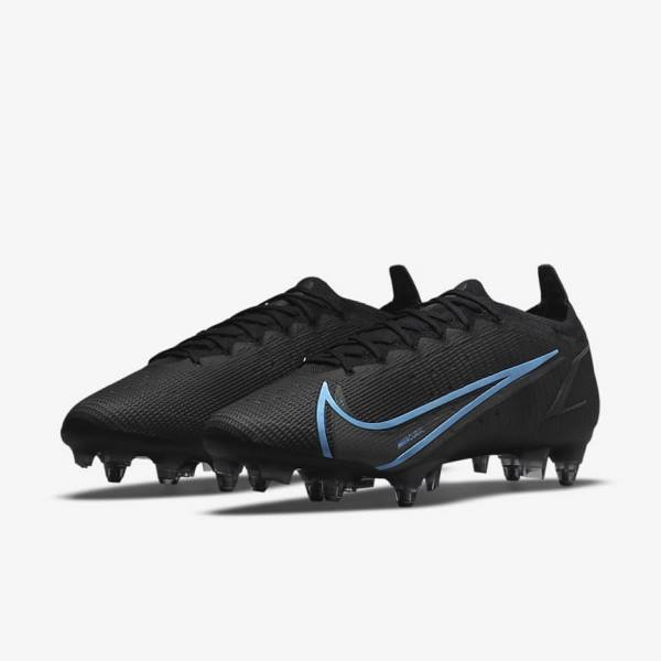 παπουτσια ποδοσφαιρου Nike Mercurial Vapor 14 Elite SG-Pro AC Soft-Ground γυναικεια μαυρα γκρι | NK312VIR