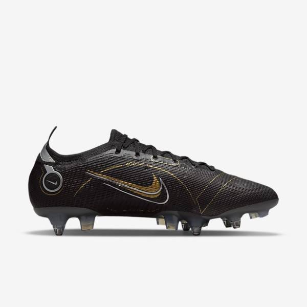 παπουτσια ποδοσφαιρου Nike Mercurial Vapor 14 Elite SG-PRO Anti-Clog Traction Soft-Grounds ανδρικα μαυρα μεταλλικός ασημι γκρι μεταλλικός χρυσο χρωμα | NK589FGE