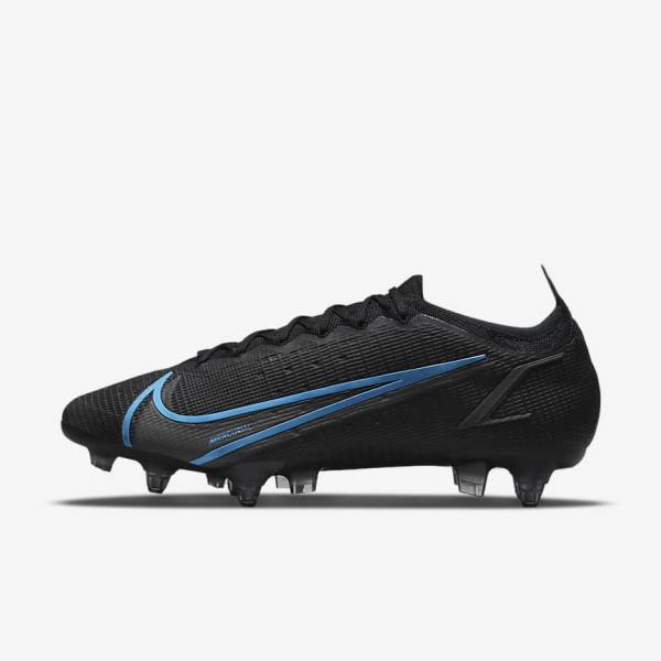 παπουτσια ποδοσφαιρου Nike Mercurial Vapor 14 Elite SG-Pro AC Soft-Ground ανδρικα μαυρα γκρι | NK598CBJ