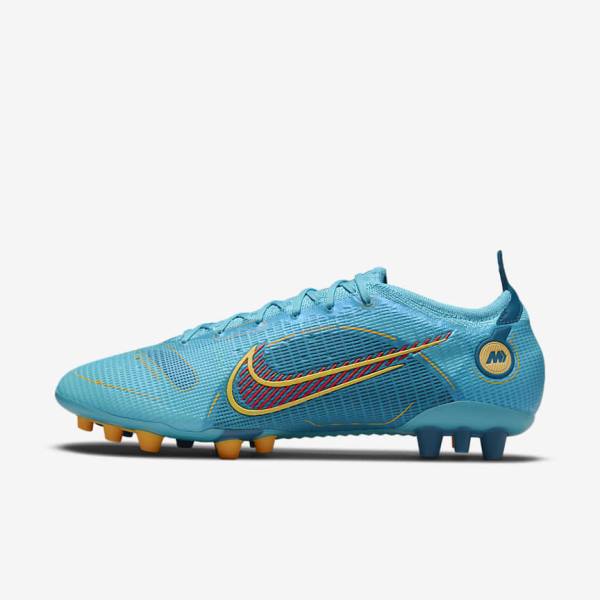 παπουτσια ποδοσφαιρου Nike Mercurial Vapor 14 Elite AG Artificial-Grounds ανδρικα μπλε πορτοκαλι | NK603WPJ