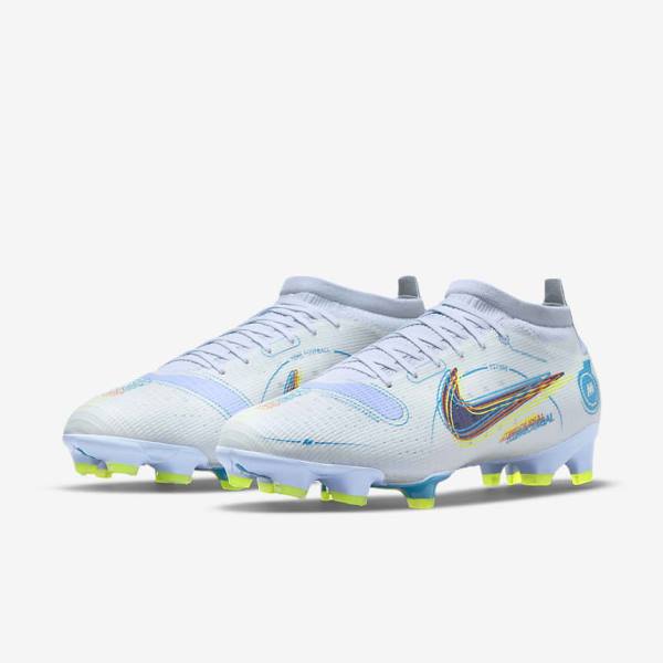 παπουτσια ποδοσφαιρου Nike Mercurial Vapor 14 Pro FG Firm-Ground ανδρικα γκρι ανοιχτο μπλε μπλε | NK792DCK