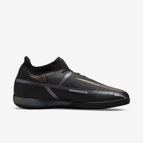 παπουτσια ποδοσφαιρου Nike Phantom GT2 Academy Dynamic Fit IC Indoor Court ανδρικα μαυρα μεταλλικός χρυσο χρωμα σκούρο γκρι μεταλλικός σκούρο γκρι | NK318AJF