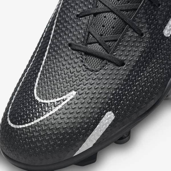 παπουτσια ποδοσφαιρου Nike Phantom GT2 Club MG Multi-Ground ανδρικα μαυρα σκούρο γκρι μεταλλικός ασημι | NK083JOC