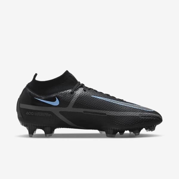 παπουτσια ποδοσφαιρου Nike Phantom GT2 Dynamic Fit Elite FG Firm-Ground ανδρικα μαυρα γκρι | NK056ZNU