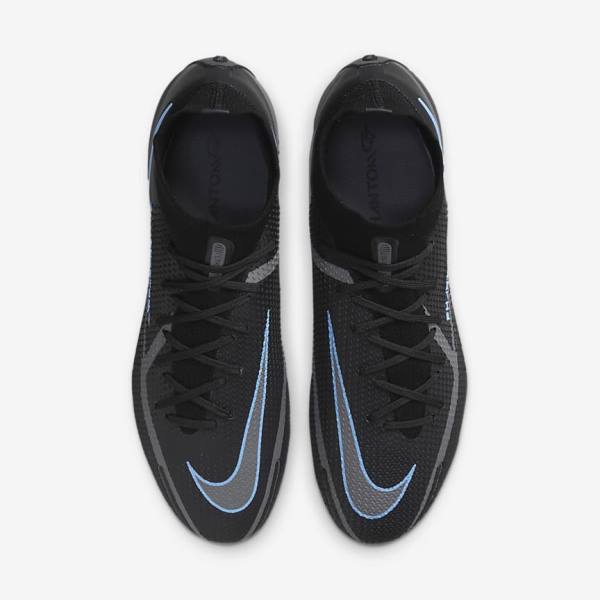 παπουτσια ποδοσφαιρου Nike Phantom GT2 Dynamic Fit Elite FG Firm-Ground ανδρικα μαυρα γκρι | NK056ZNU