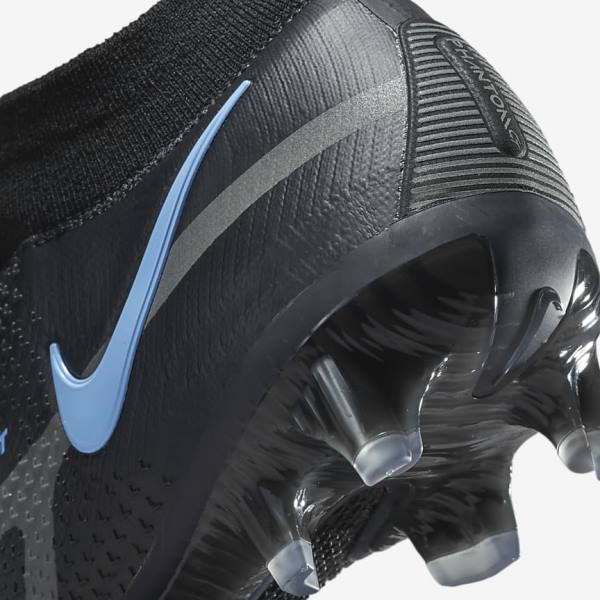 παπουτσια ποδοσφαιρου Nike Phantom GT2 Dynamic Fit Elite FG Firm-Ground ανδρικα μαυρα γκρι | NK056ZNU