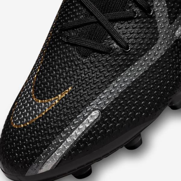 παπουτσια ποδοσφαιρου Nike Phantom GT2 Dynamic Fit Elite AG-Pro Artificial-Grass γυναικεια μαυρα μεταλλικός χρυσο χρωμα μεταλλικός ασημι μεταλλικός σκούρο | NK078TYF