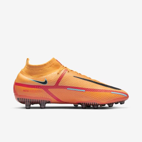 παπουτσια ποδοσφαιρου Nike Phantom GT2 Dynamic Fit Elite AG-Pro Artificial-Grass γυναικεια πορτοκαλι ανοιχτο κοκκινα μαυρα | NK512ANG