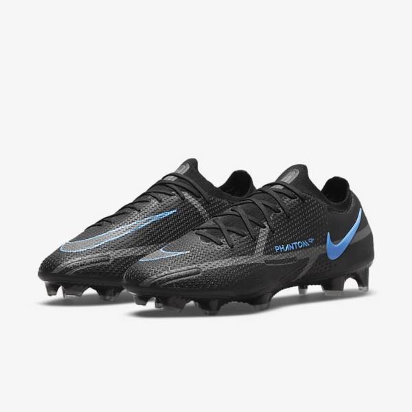 παπουτσια ποδοσφαιρου Nike Phantom GT2 Elite FG Firm-Ground γυναικεια μαυρα γκρι | NK019RMC