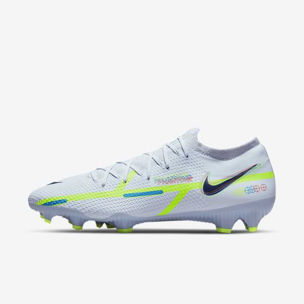 παπουτσια ποδοσφαιρου Nike Phantom GT2 Pro FG Firm-Ground γυναικεια γκρι ανοιχτο μπλε | NK768FQP