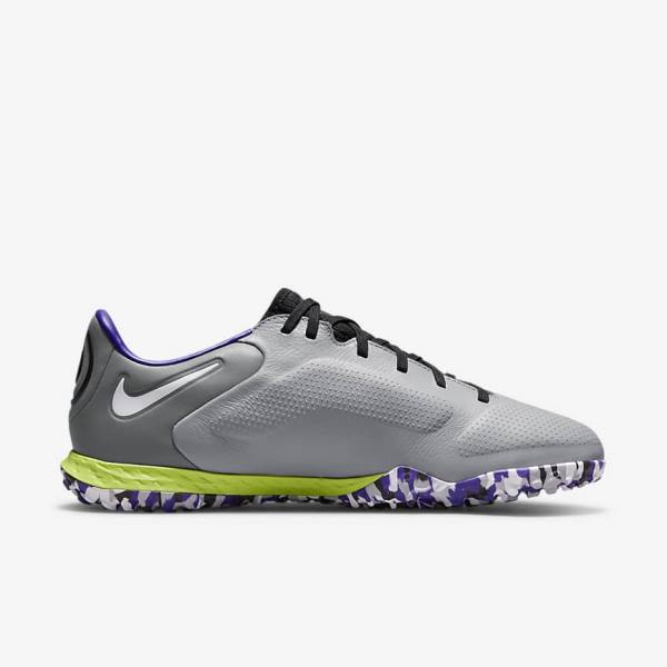 παπουτσια ποδοσφαιρου Nike React Tiempo Legend 9 Pro TF Turf ανδρικα ανοιχτο γκρι ασπρα | NK017ALE