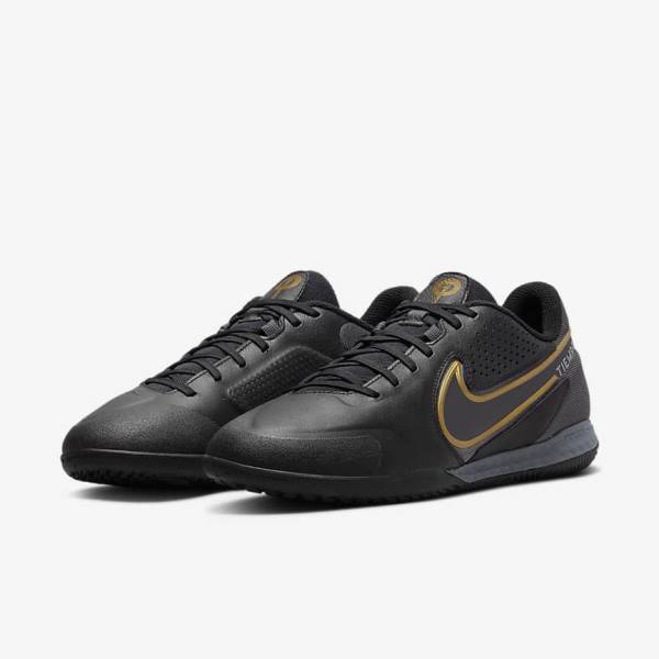 παπουτσια ποδοσφαιρου Nike React Tiempo Legend 9 Pro IC Indoor-Court γυναικεια μαυρα σκούρο γκρι μεταλλικός χρυσο χρωμα μεταλλικός σκούρο γκρι | NK176DCM