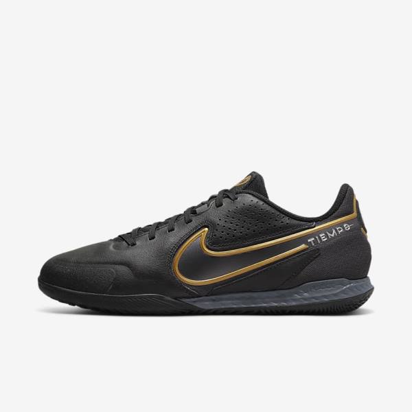 παπουτσια ποδοσφαιρου Nike React Tiempo Legend 9 Pro IC Indoor-Court γυναικεια μαυρα σκούρο γκρι μεταλλικός χρυσο χρωμα μεταλλικός σκούρο γκρι | NK176DCM