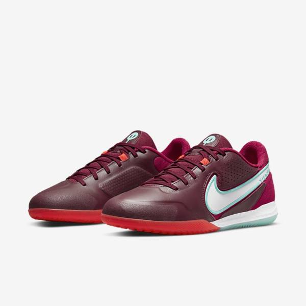 παπουτσια ποδοσφαιρου Nike React Tiempo Legend 9 Pro IC Indoor-Court γυναικεια κοκκινα ανοιχτο κοκκινα ασπρα | NK405BON