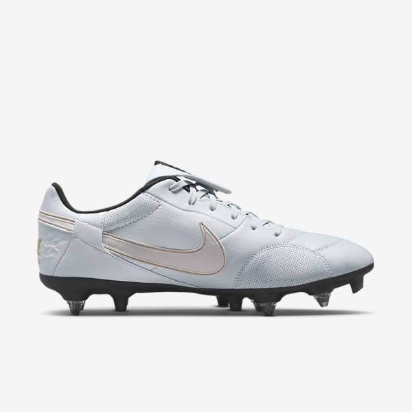 παπουτσια ποδοσφαιρου Nike The Premier 3 SG-PRO Anti-Clog Traction Soft-Ground ανδρικα Πλατίνα μαυρα μεταλλικός χρυσο χρωμα ασπρα | NK074IFZ