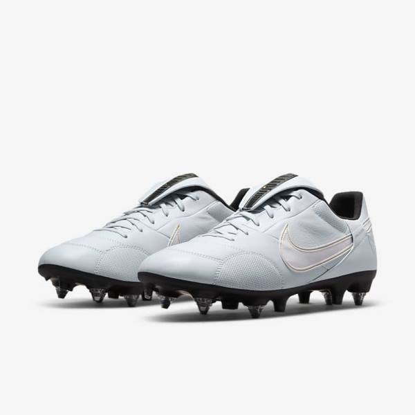 παπουτσια ποδοσφαιρου Nike The Premier 3 SG-PRO Anti-Clog Traction Soft-Ground ανδρικα Πλατίνα μαυρα μεταλλικός χρυσο χρωμα ασπρα | NK074IFZ