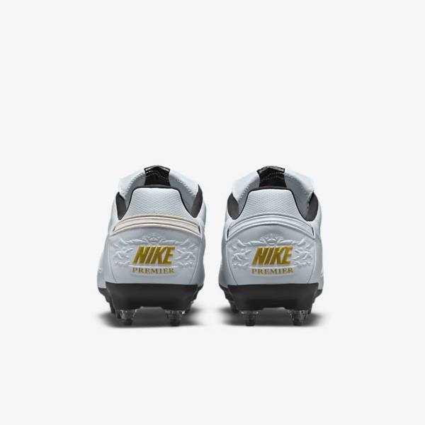 παπουτσια ποδοσφαιρου Nike The Premier 3 SG-PRO Anti-Clog Traction Soft-Ground ανδρικα Πλατίνα μαυρα μεταλλικός χρυσο χρωμα ασπρα | NK074IFZ