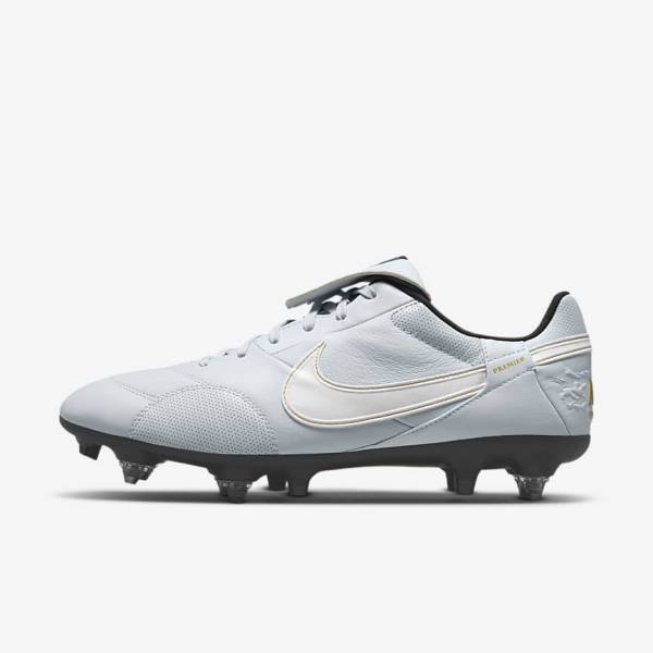 παπουτσια ποδοσφαιρου Nike The Premier 3 SG-PRO Anti-Clog Traction Soft-Ground ανδρικα Πλατίνα μαυρα μεταλλικός χρυσο χρωμα ασπρα | NK074IFZ