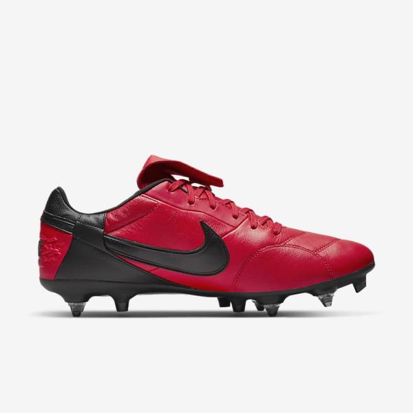 παπουτσια ποδοσφαιρου Nike The Premier 3 SG-PRO Anti-Clog Traction Soft-Ground ανδρικα κοκκινα μαυρα | NK749EHR