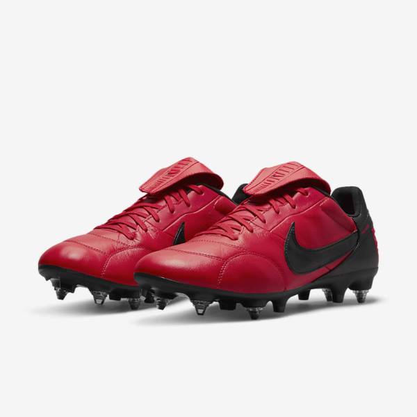 παπουτσια ποδοσφαιρου Nike The Premier 3 SG-PRO Anti-Clog Traction Soft-Ground ανδρικα κοκκινα μαυρα | NK749EHR