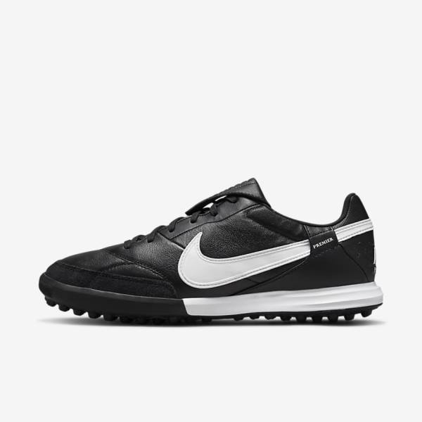 παπουτσια ποδοσφαιρου Nike The Premier 3 TF Artificial-Turf ανδρικα μαυρα ασπρα | NK975YEW