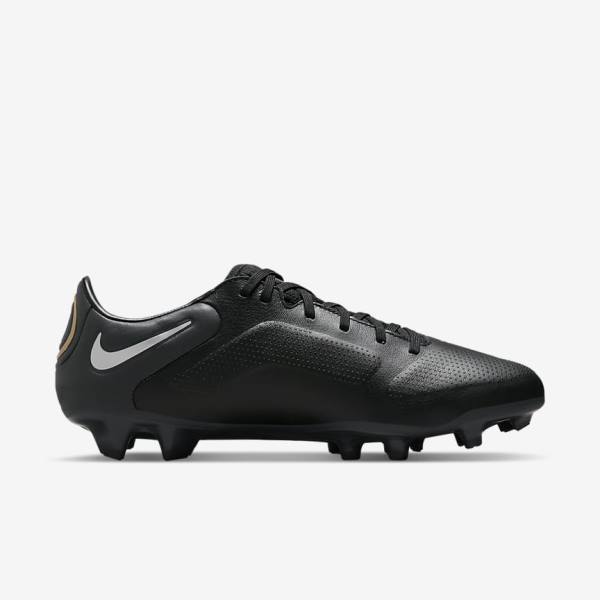 παπουτσια ποδοσφαιρου Nike Tiempo Legend 9 Pro FG Firm-Ground γυναικεια μαυρα σκούρο γκρι μεταλλικός χρυσο χρωμα μεταλλικός σκούρο γκρι | NK076XER