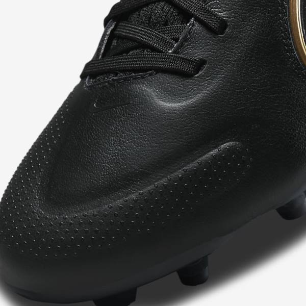 παπουτσια ποδοσφαιρου Nike Tiempo Legend 9 Pro FG Firm-Ground γυναικεια μαυρα σκούρο γκρι μεταλλικός χρυσο χρωμα μεταλλικός σκούρο γκρι | NK076XER