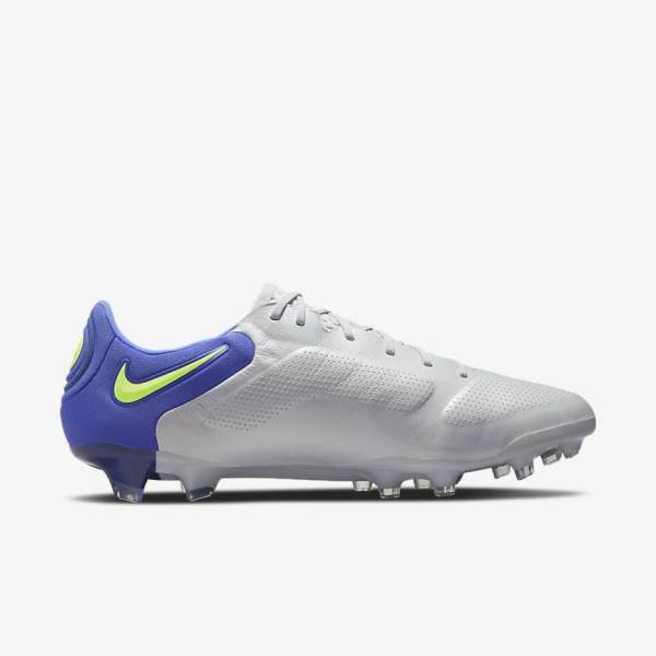 παπουτσια ποδοσφαιρου Nike Tiempo Legend 9 Elite FG Firm-Ground γυναικεια γκρι μπλε | NK103TLF