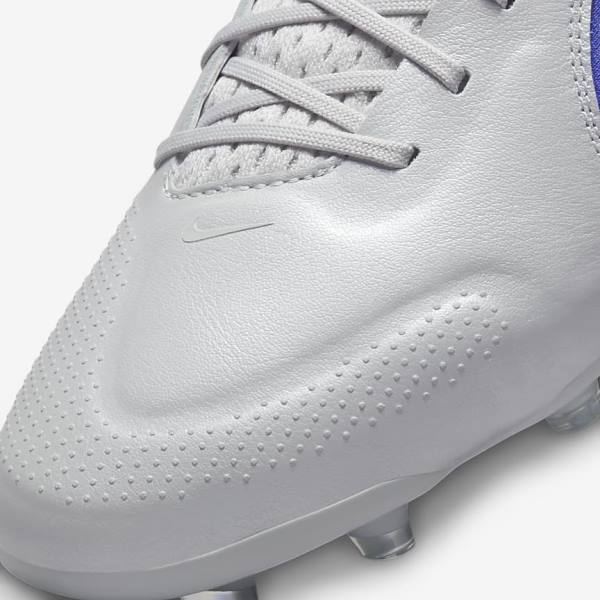 παπουτσια ποδοσφαιρου Nike Tiempo Legend 9 Elite FG Firm-Ground γυναικεια γκρι μπλε | NK103TLF