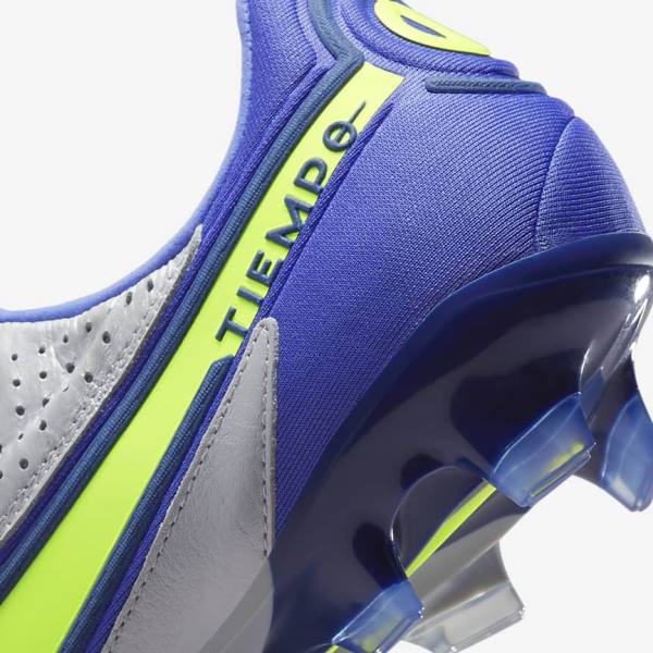 παπουτσια ποδοσφαιρου Nike Tiempo Legend 9 Elite FG Firm-Ground γυναικεια γκρι μπλε | NK103TLF