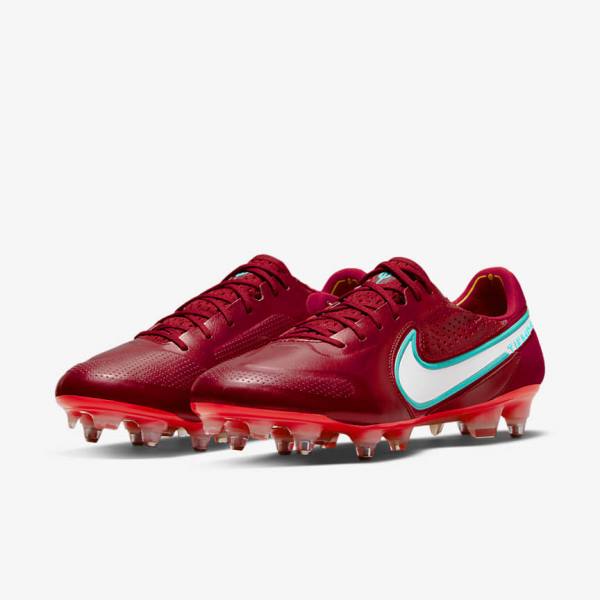 παπουτσια ποδοσφαιρου Nike Tiempo Legend 9 Elite SG-Pro AC Soft-Ground γυναικεια κοκκινα ανοιχτο κοκκινα ασπρα | NK106ZSX