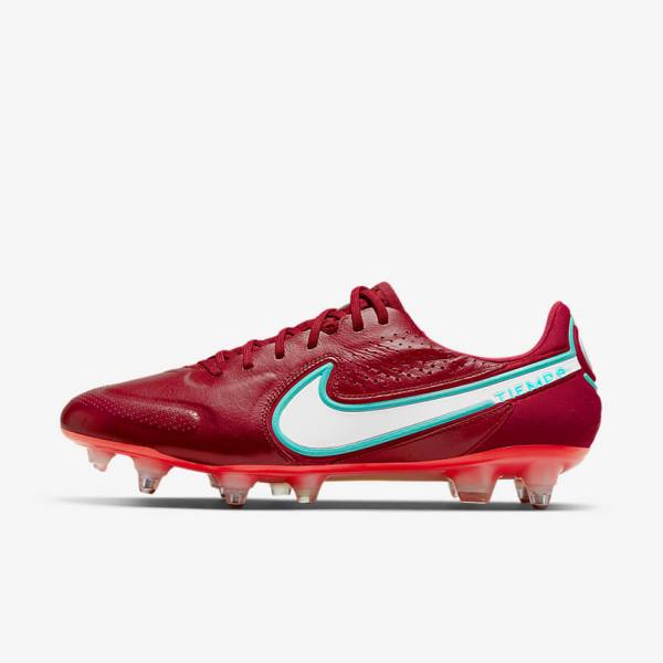 παπουτσια ποδοσφαιρου Nike Tiempo Legend 9 Elite SG-Pro AC Soft-Ground γυναικεια κοκκινα ανοιχτο κοκκινα ασπρα | NK106ZSX