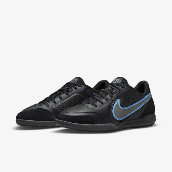 παπουτσια ποδοσφαιρου Nike Tiempo Legend 9 Academy IC Indoor-Court ανδρικα μαυρα γκρι | NK298YDW