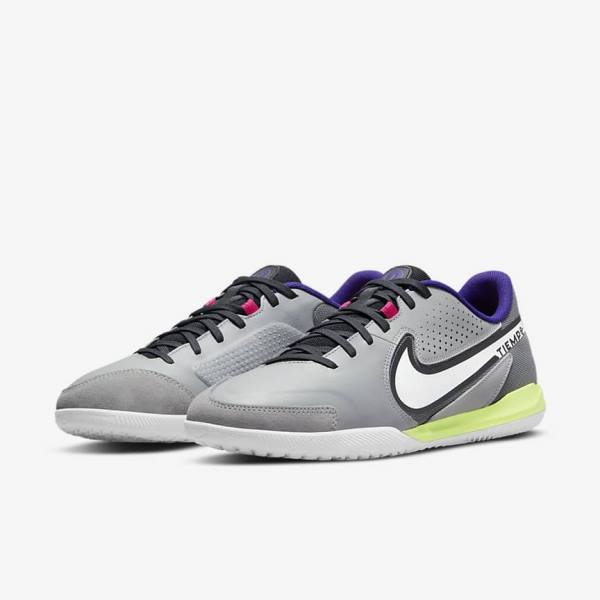 παπουτσια ποδοσφαιρου Nike Tiempo Legend 9 Academy IC Indoor-Court ανδρικα ανοιχτο γκρι ασπρα | NK475AVC