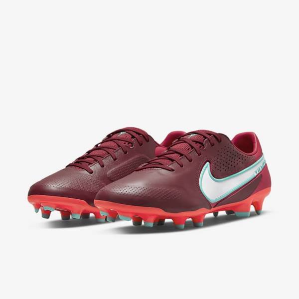 παπουτσια ποδοσφαιρου Nike Tiempo Legend 9 Pro FG Firm-Ground γυναικεια κοκκινα ασπρα | NK531VKI