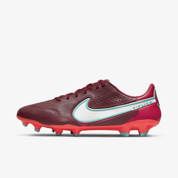 παπουτσια ποδοσφαιρου Nike Tiempo Legend 9 Pro FG Firm-Ground γυναικεια κοκκινα ασπρα | NK531VKI