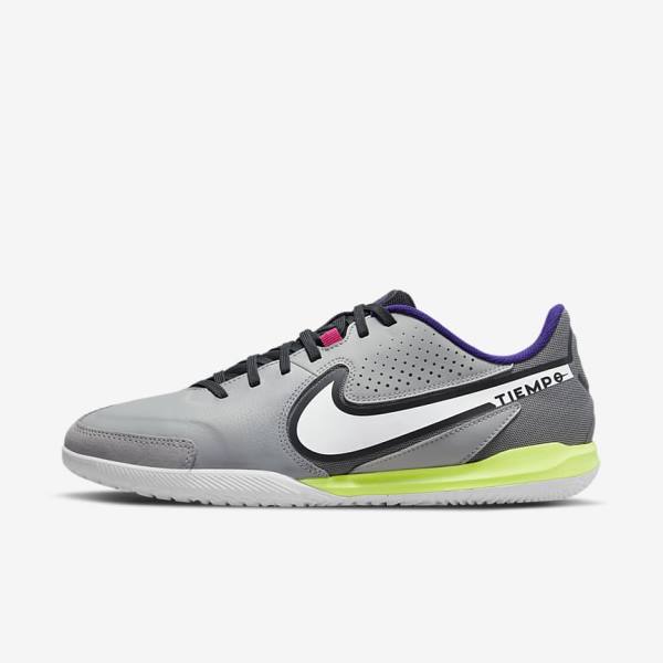 παπουτσια ποδοσφαιρου Nike Tiempo Legend 9 Academy IC Indoor-Court γυναικεια ανοιχτο γκρι ασπρα | NK897LWF