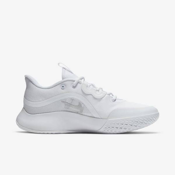 παπουτσια τενις Nike NikeCourt Air Max Volley Hard-Court γυναικεια ασπρα μεταλλικός ασημι | NK284HQA