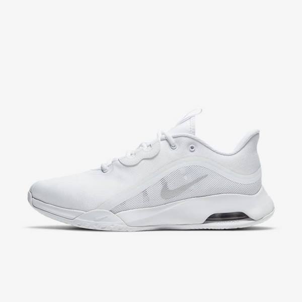 παπουτσια τενις Nike NikeCourt Air Max Volley Hard-Court γυναικεια ασπρα μεταλλικός ασημι | NK284HQA