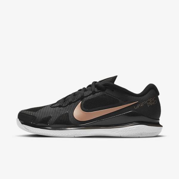 παπουτσια τενις Nike NikeCourt Air Zoom Vapor Pro Hard-Court γυναικεια μαυρα ασπρα μεταλλικός κοκκινα καφε | NK138SOP