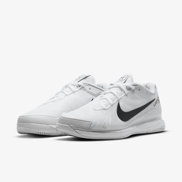 παπουτσια τενις Nike NikeCourt Air Zoom Vapor Pro Hard-Court ανδρικα ασπρα μαυρα | NK394DNU