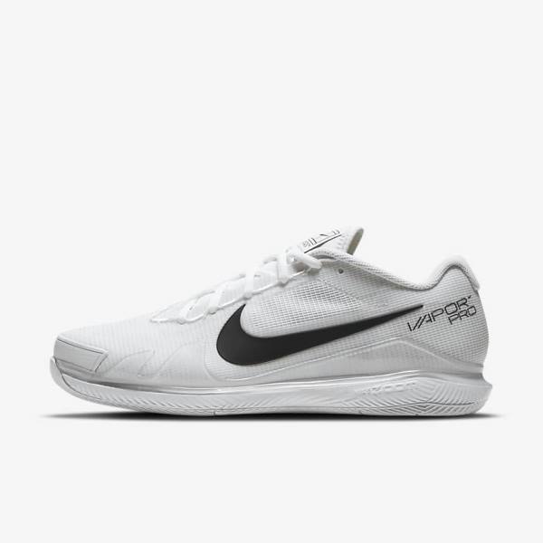 παπουτσια τενις Nike NikeCourt Air Zoom Vapor Pro Hard-Court ανδρικα ασπρα μαυρα | NK394DNU