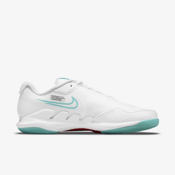 παπουτσια τενις Nike NikeCourt Air Zoom Vapor Pro Hard-Court γυναικεια ασπρα κοκκινα μπορντο τυρκουάζ | NK510TFA